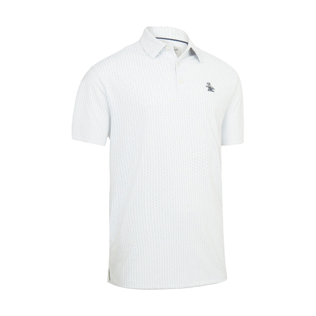 All-Over Pete Print Golf Polo Shirt In Bright White
