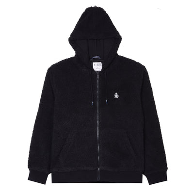 Sherpa Hooded Jacket Pete Logo In True Black