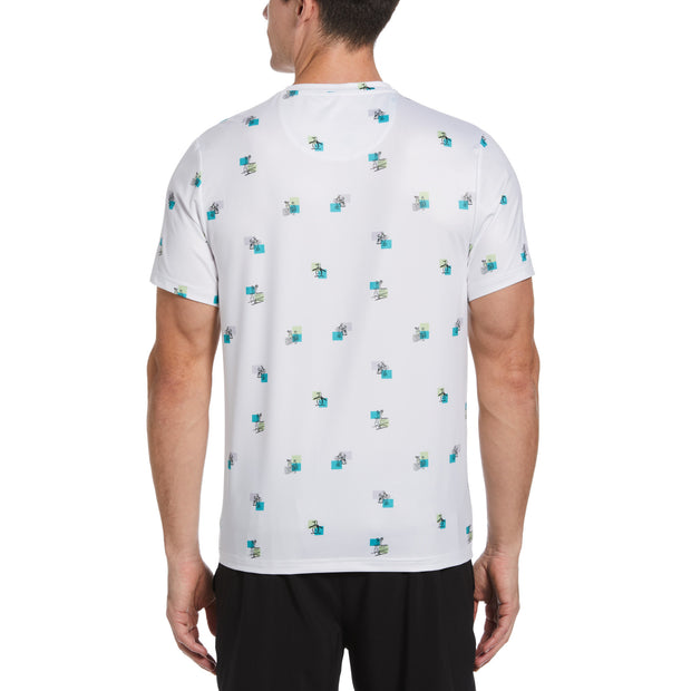 Performance Heritage Print Tennis T-Shirt In Bright White
