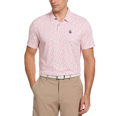 Have A Beer Novelty Print Golf Polo Shirt In Rose Bouquet