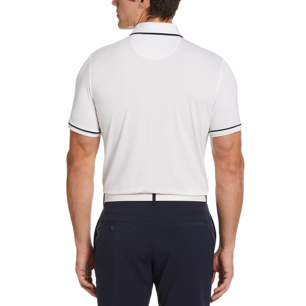 Pete Tipped Golf Polo Shirt In Bright White