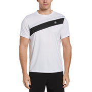 Performance Color Block Print Tennis T-Shirt In Bright White