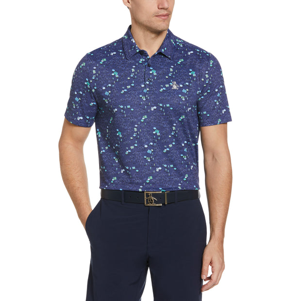Pete In The Park Print Golf Polo In Astral Night