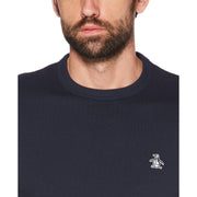 Sticker Pete Organic Cotton Fleece Sweatshirt In Dark Sapphire