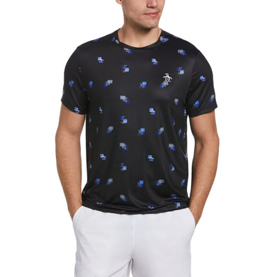 Performance Heritage Print Tennis T-Shirt In Caviar