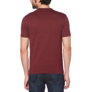 Pin Point Organic Cotton Embroidered Logo T-Shirt In Tawny Port