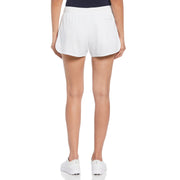 Short de tennis pour femme avec cordon de serrage en blanc brillant